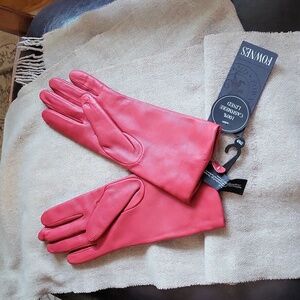 Nwt Fownes brothers leather gloves,cashmere lined, cherry,6.5